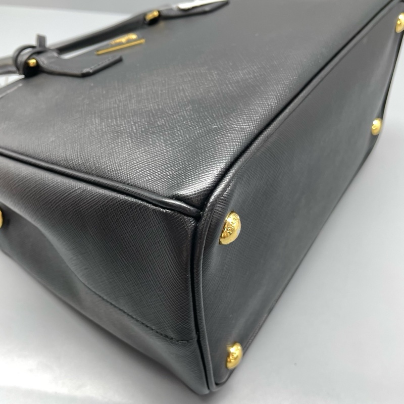 98新 prada普拉達殺手包中號黑金/31*20*14cm/附件:肩帶-4