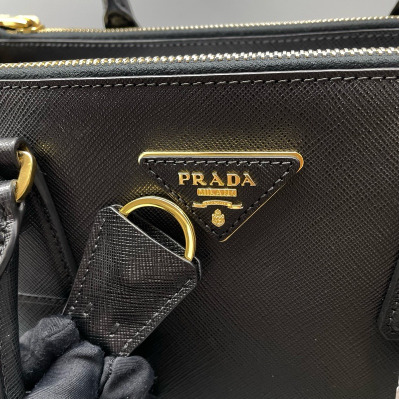 98新 prada普拉達殺手包中號黑金/31*20*14cm/附件:肩帶-5