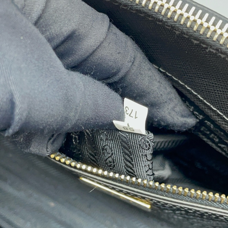 98新 prada普拉達殺手包中號黑金/31*20*14cm/附件:肩帶-7