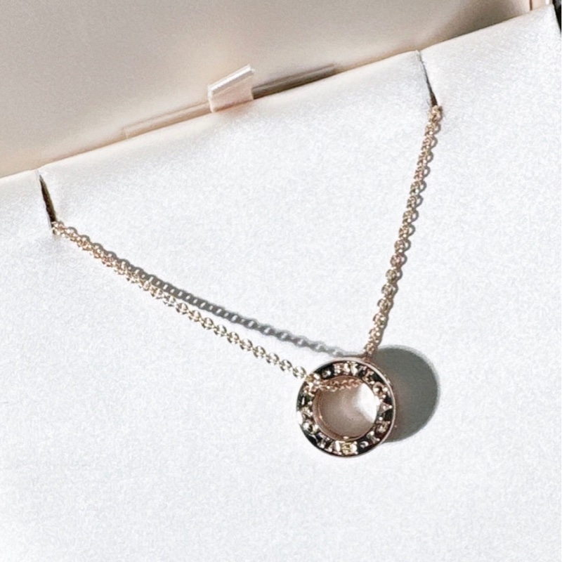 Bvlgari寶格麗 白陶瓷彈簧18k玫瑰金項鍊 三檔️調節扣 經典百搭 男女同款-5