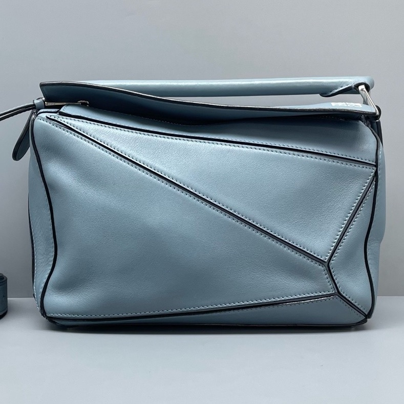 LOEWE羅意威幾何包小號霧霾藍/24*15*10附件 肩帶-0