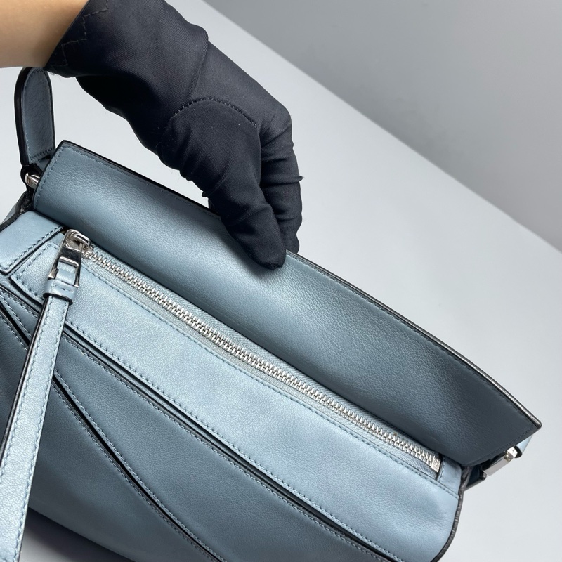 LOEWE羅意威幾何包小號霧霾藍/24*15*10附件 肩帶-8