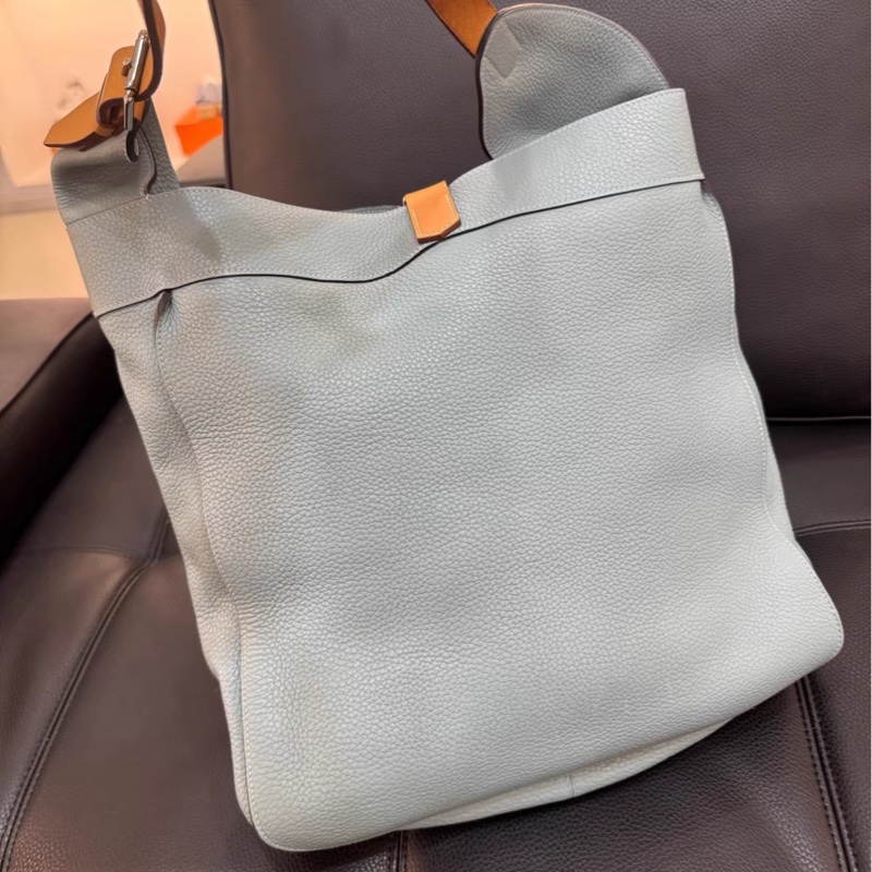 (閒置放置品)Hermes 愛馬仕marwari牛皮單肩包-0