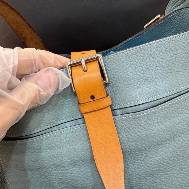 (閒置放置品)Hermes 愛馬仕marwari牛皮單肩包-2