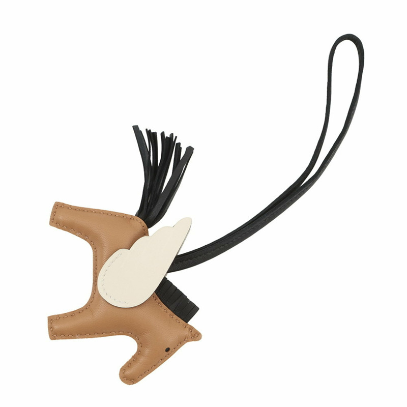 愛馬仕 Rodeo PM Pegasus Chai Nata 黑色羊皮 B 印記配件包飾 HERMES-2