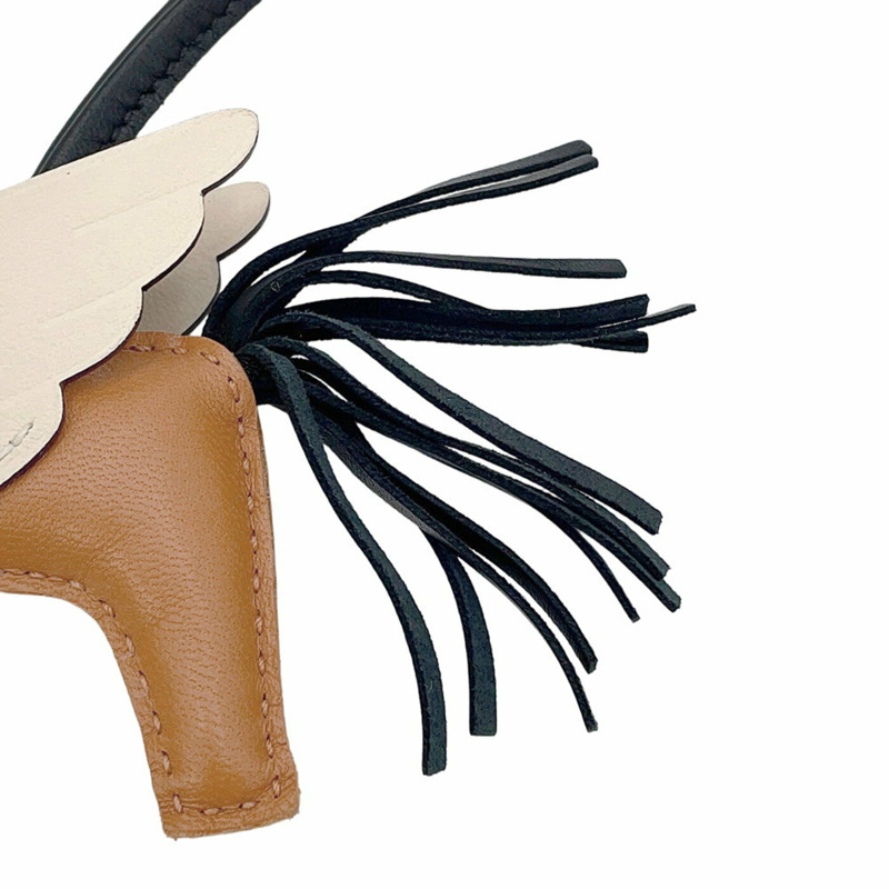 愛馬仕 Rodeo PM Pegasus Chai Nata 黑色羊皮 B 印記配件包飾 HERMES-8