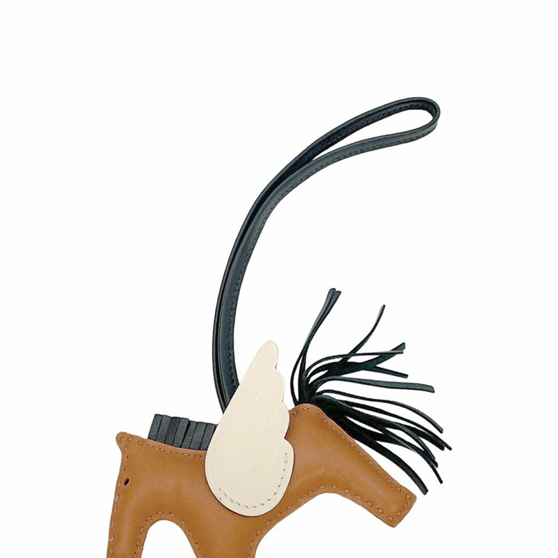 愛馬仕 Rodeo PM Pegasus Chai Nata 黑色羊皮 B 印記配件包飾 HERMES-9