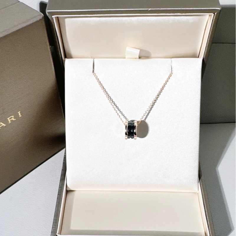 Bvlgari寶格麗 黑陶瓷彈簧18k玫瑰金項鍊 三檔️調節扣 附件:盒子、保卡 ,2018年購入,經典百搭 男女同款 好價走-6