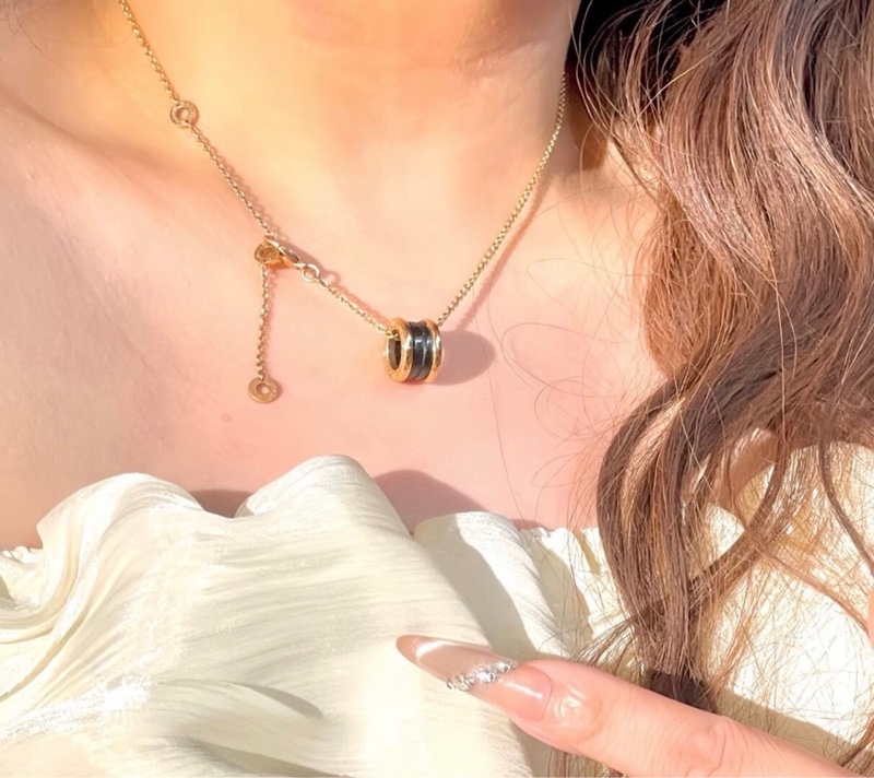 Bvlgari寶格麗 黑陶瓷彈簧18k玫瑰金項鍊 三檔️調節扣 附件:盒子、保卡 ,2018年購入,經典百搭 男女同款 好價走-8