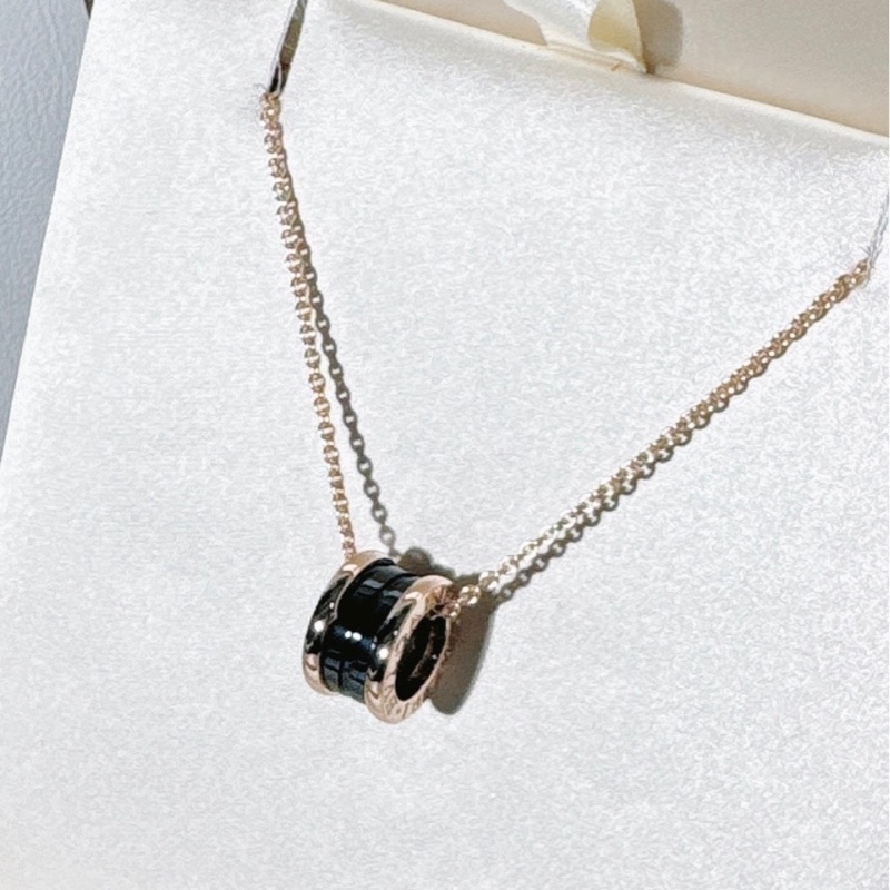 Bvlgari寶格麗 黑陶瓷彈簧18k玫瑰金項鍊 三檔️調節扣 附件:盒子、保卡 ,2018年購入,經典百搭 男女同款 好價走-10