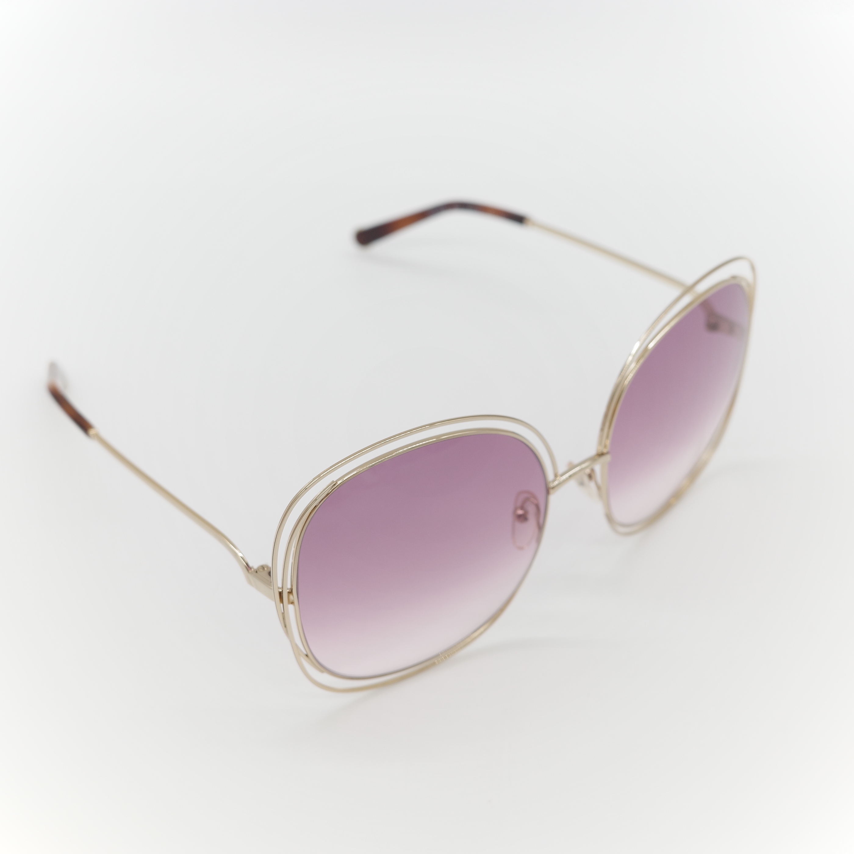 Chloé 蔻依 Carlina 金色金屬紫色鏡片 大框圓形太陽眼鏡-2