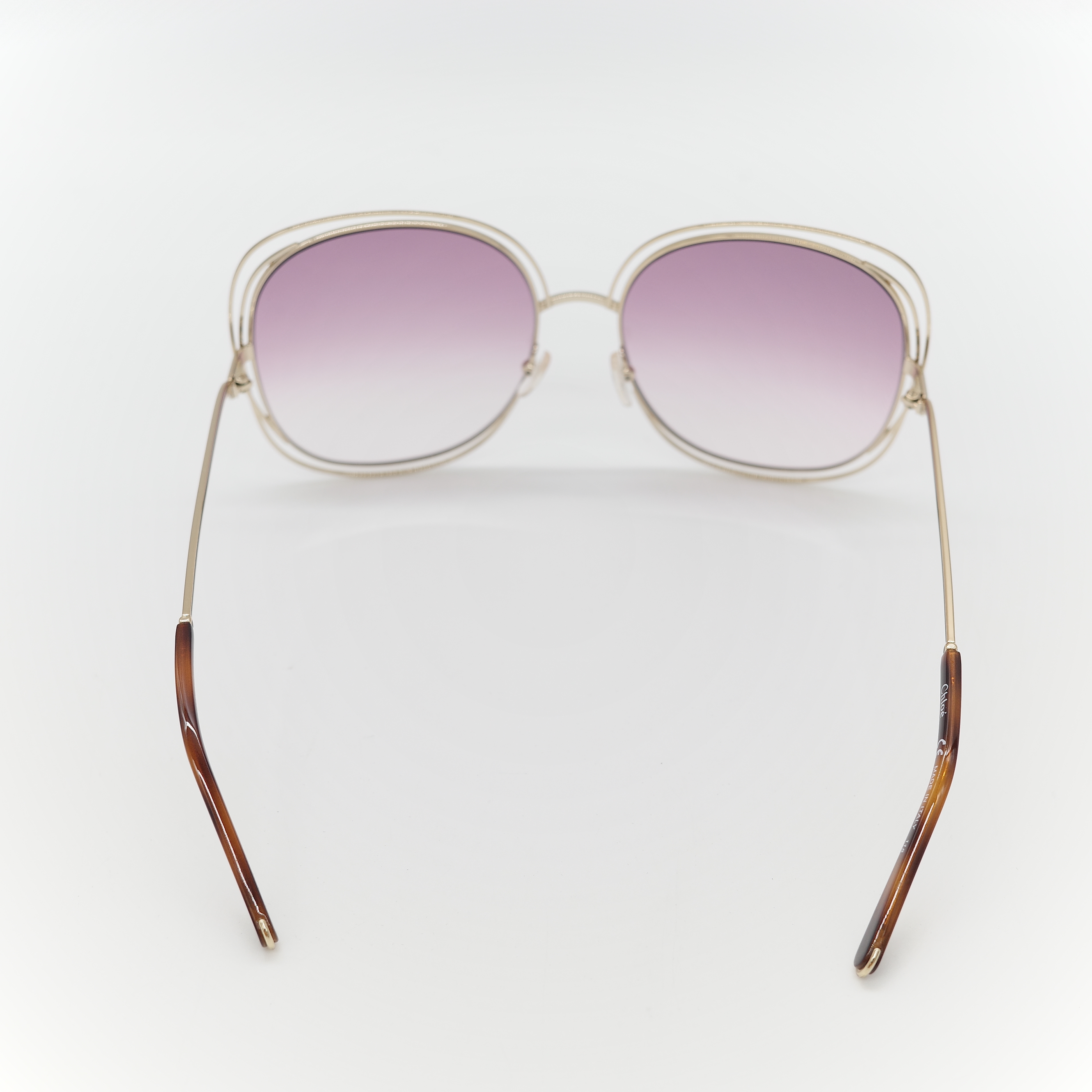 Chloé 蔻依 Carlina 金色金屬紫色鏡片 大框圓形太陽眼鏡-4