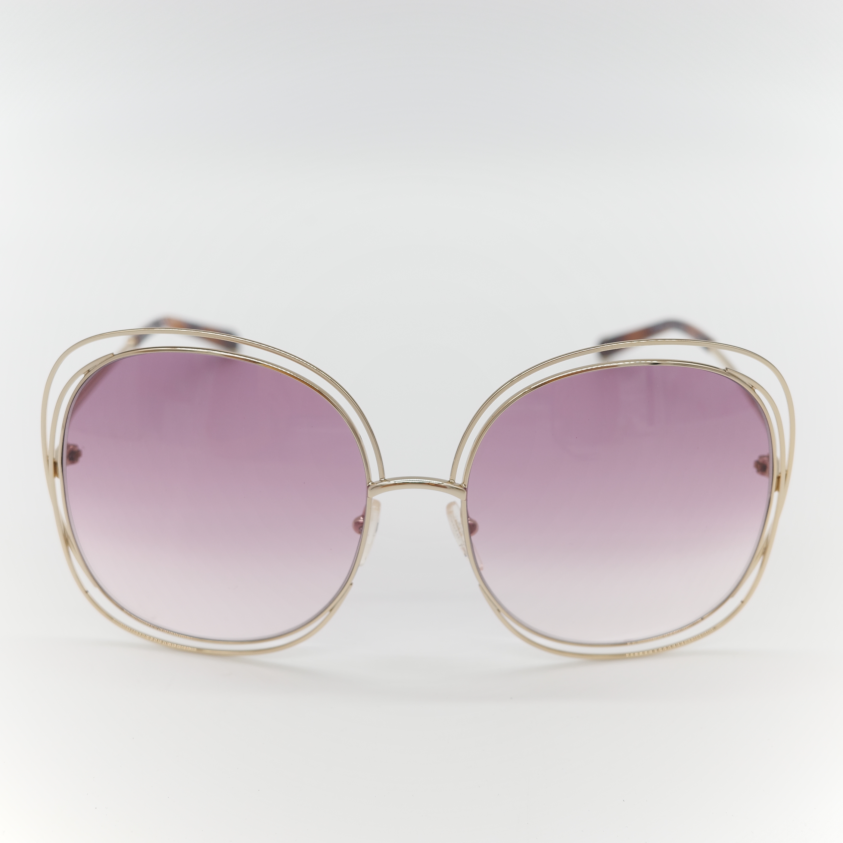 Chloé 蔻依 Carlina 金色金屬紫色鏡片 大框圓形太陽眼鏡-5