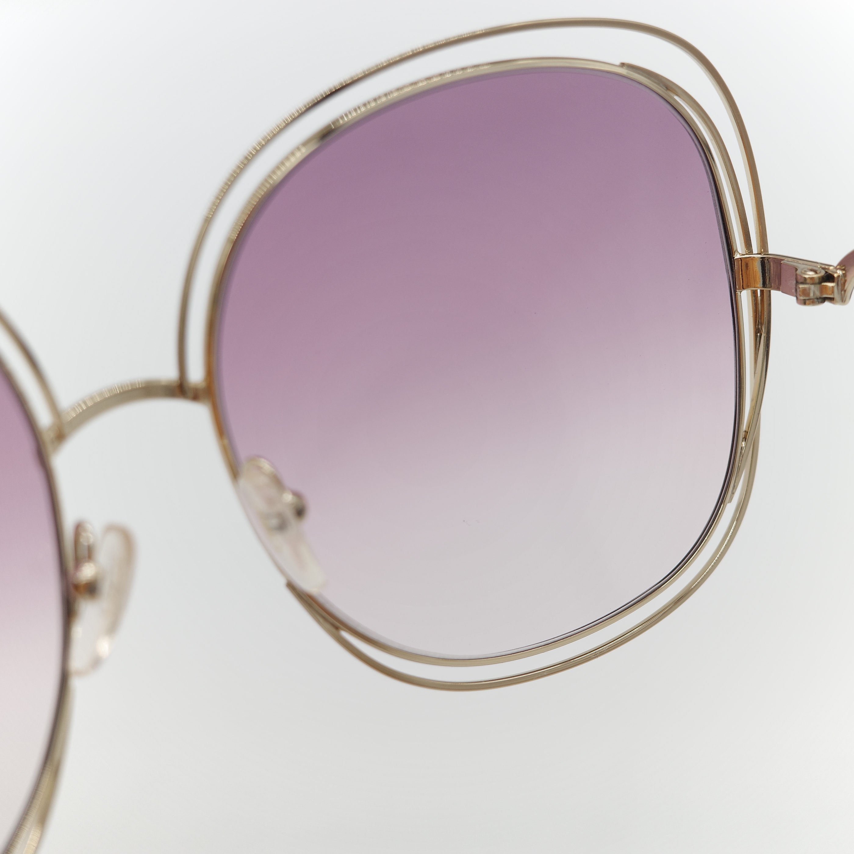 Chloé 蔻依 Carlina 金色金屬紫色鏡片 大框圓形太陽眼鏡-13