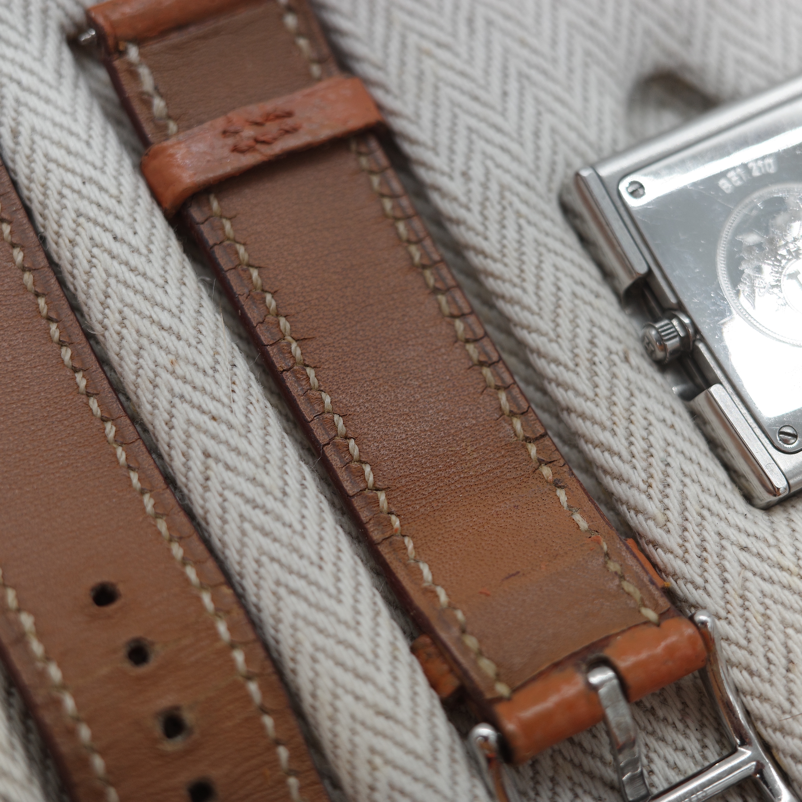 Hermès 愛馬仕 Belt 不鏽鋼錶殼 黑色 棕色 可拆換小牛皮帶腕錶套組-7