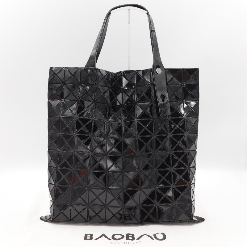 Issey Miyake 三宅一生 Bao Bao 10x10黑色亮面聚酯纖維 大型手提包-1