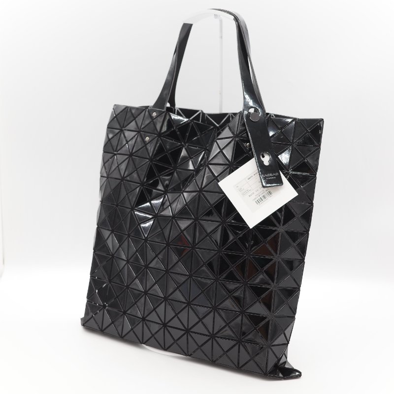 Issey Miyake 三宅一生 Bao Bao 10x10黑色亮面聚酯纖維 大型手提包-4