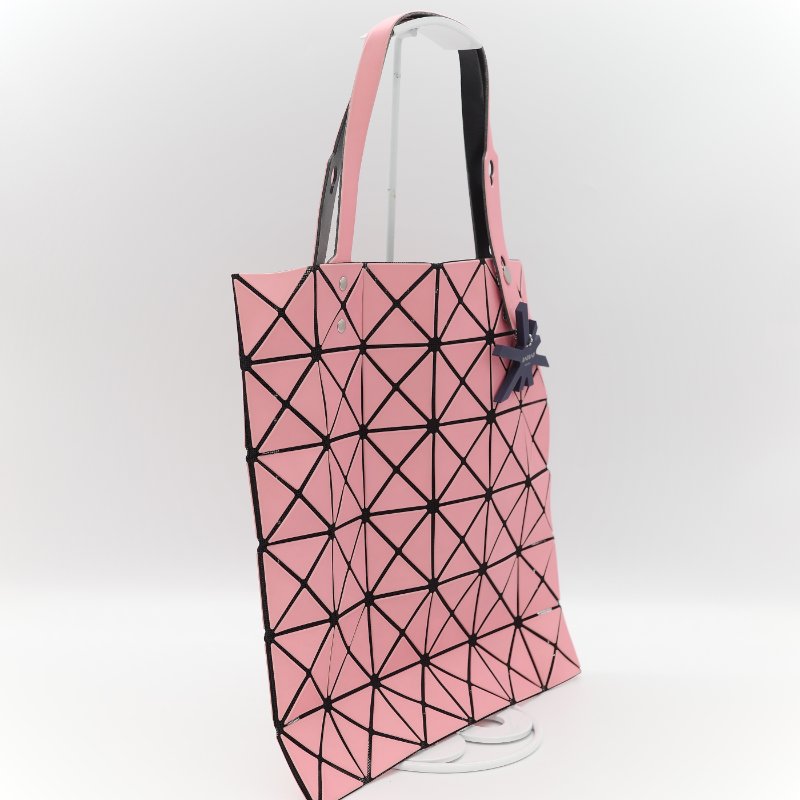 Issey Miyake 三宅一生 Bao Bao 粉色 聚酯纖維 6x6 方格手提包-1