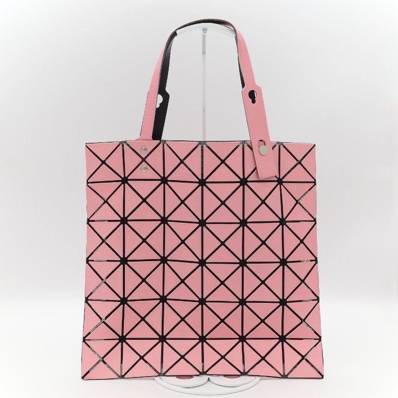 Issey Miyake 三宅一生 Bao Bao 粉色 聚酯纖維 6x6 方格手提包-3