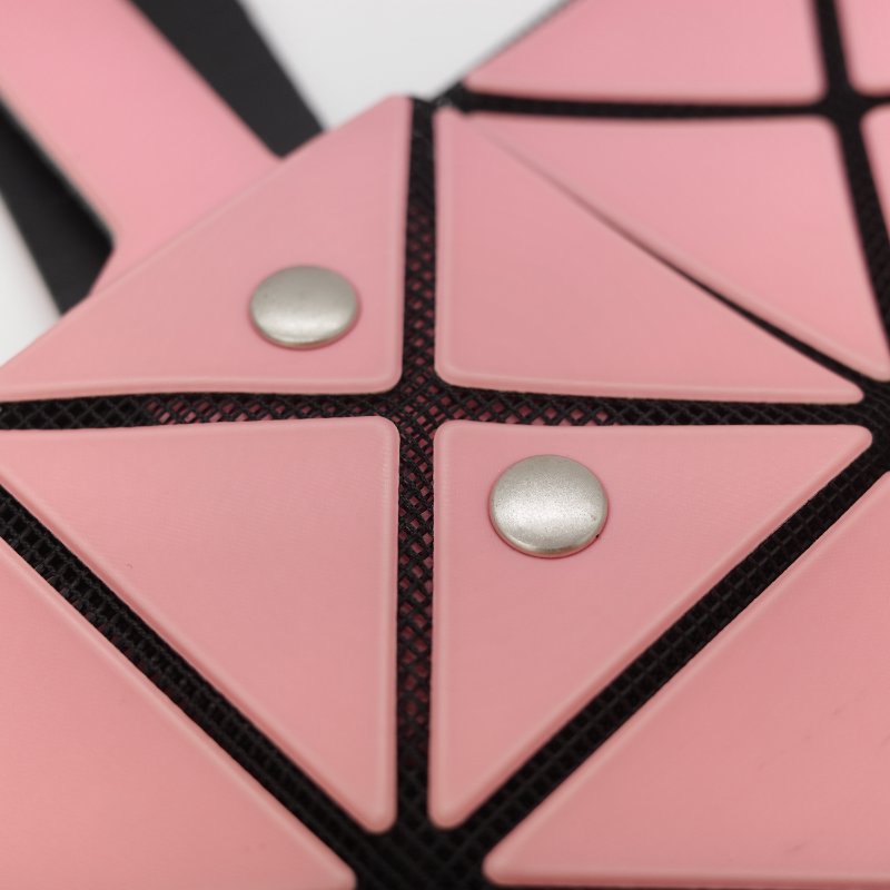 Issey Miyake 三宅一生 Bao Bao 粉色 聚酯纖維 6x6 方格手提包-5