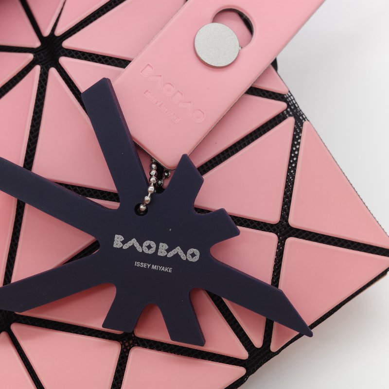 Issey Miyake 三宅一生 Bao Bao 粉色 聚酯纖維 6x6 方格手提包-6