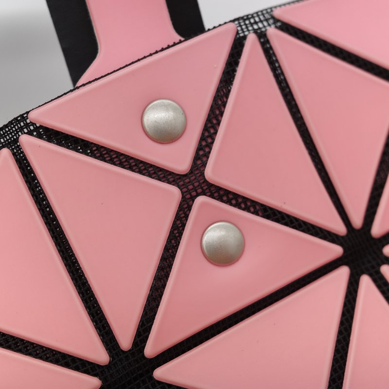 Issey Miyake 三宅一生 Bao Bao 粉色 聚酯纖維 6x6 方格手提包-8