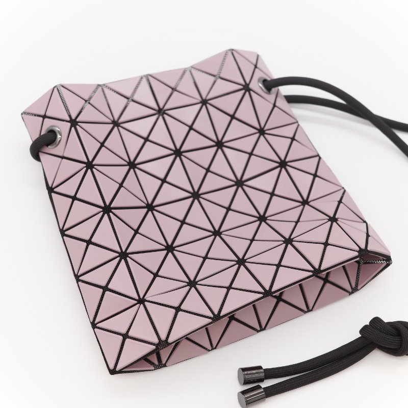 Issey Miyake 三宅一生 Bao Bao Wring 霧面煙燻粉 聚酯纖維 束口抽繩水桶肩背包-2