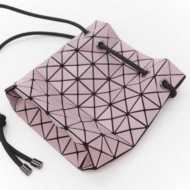 Issey Miyake 三宅一生 Bao Bao Wring 霧面煙燻粉 聚酯纖維 束口抽繩水桶肩背包-4