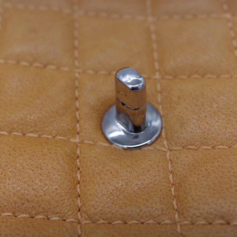 Chanel 香奈兒 Classic Flap CF 25cm 芥末黃 牛皮 銀色鏈條 斜挎包 口蓋包-15