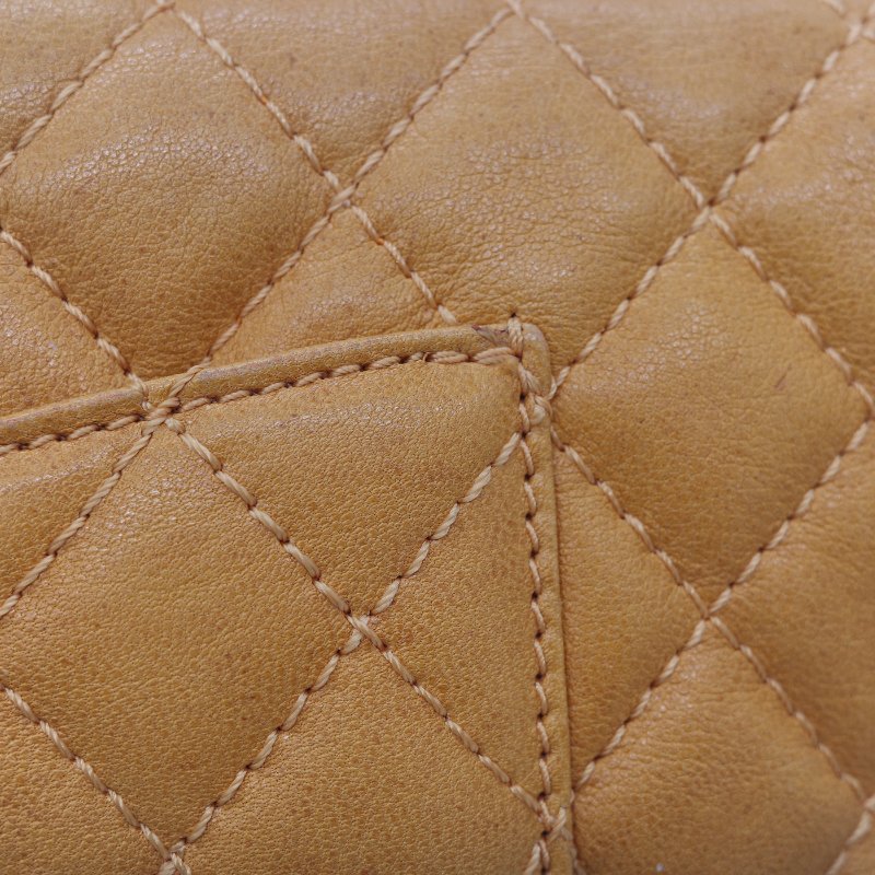 Chanel 香奈兒 Classic Flap CF 25cm 芥末黃 牛皮 銀色鏈條 斜挎包 口蓋包-23