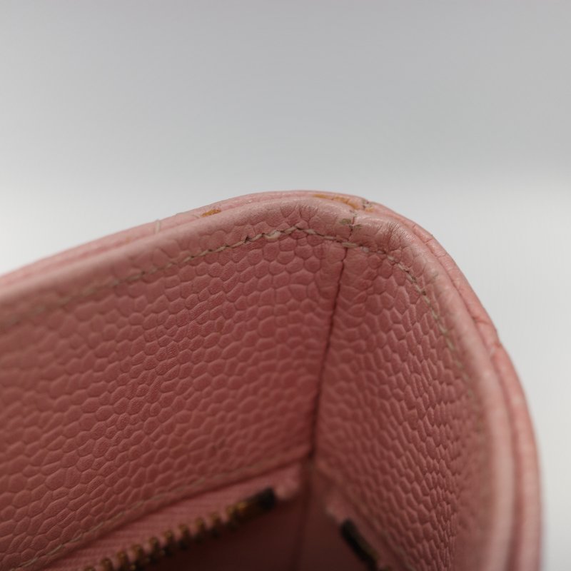 Chanel 香奈兒 希爾頓 櫻花粉 粒面牛皮 金幣包 單肩包 拉鍊 托特包 單肩包-23