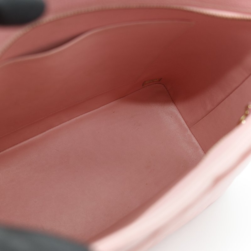 Chanel 香奈兒 希爾頓 櫻花粉 粒面牛皮 金幣包 單肩包 拉鍊 托特包 單肩包-32