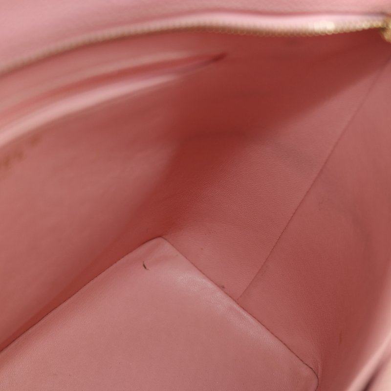 Chanel 香奈兒 希爾頓 櫻花粉 粒面牛皮 金幣包 單肩包 拉鍊 托特包 單肩包-36