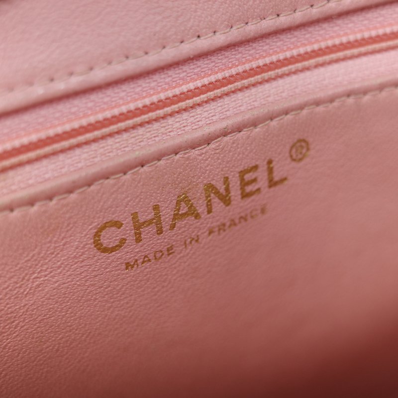 Chanel 香奈兒 希爾頓 櫻花粉 粒面牛皮 金幣包 單肩包 拉鍊 托特包 單肩包-39