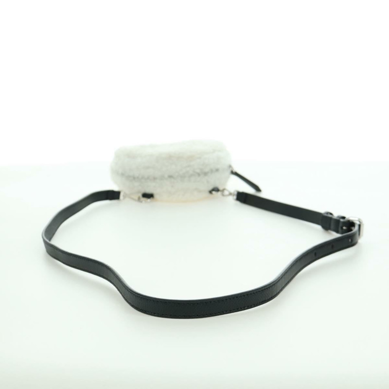 【日本直送】FENDI Rice Ball 單肩包 Mouton 白色銀色 Auth ARZ384SM-6