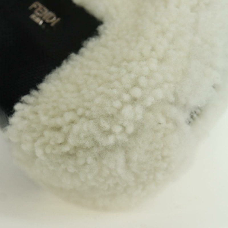 【日本直送】FENDI Rice Ball 單肩包 Mouton 白色銀色 Auth ARZ384SM-15