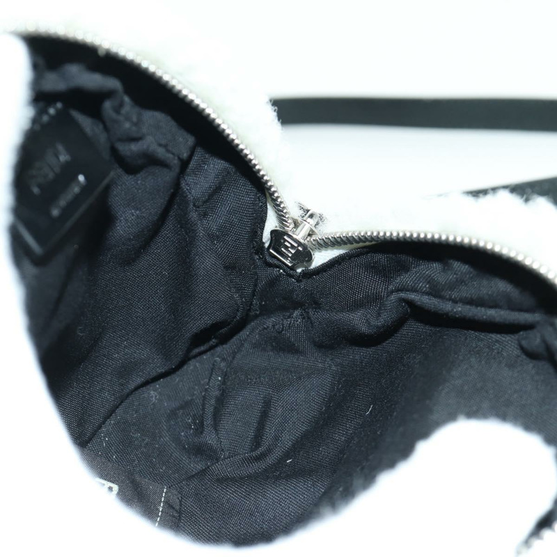 【日本直送】FENDI Rice Ball 單肩包 Mouton 白色銀色 Auth ARZ384SM-21