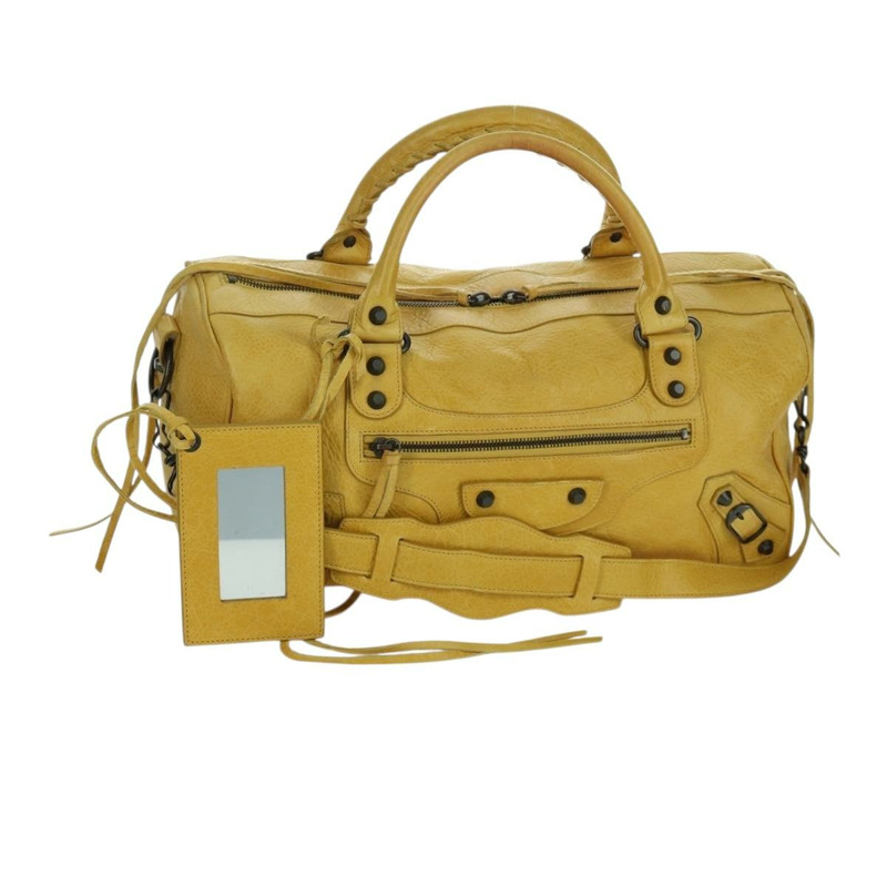 【日本直送】BALENCIAGA Zizy 手提包,皮革材質,兩用,黃色,貨號 128523,正品 am11049V-0