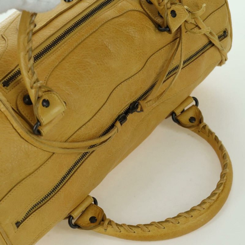 【日本直送】BALENCIAGA Zizy 手提包,皮革材質,兩用,黃色,貨號 128523,正品 am11049V-5