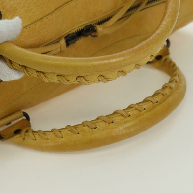 【日本直送】BALENCIAGA Zizy 手提包,皮革材質,兩用,黃色,貨號 128523,正品 am11049V-6