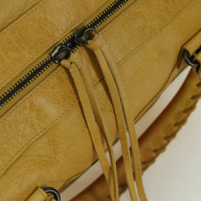 【日本直送】BALENCIAGA Zizy 手提包,皮革材質,兩用,黃色,貨號 128523,正品 am11049V-20