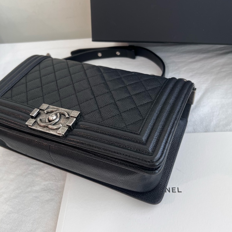 ෆ Chanel boy25荔枝復古銀-3