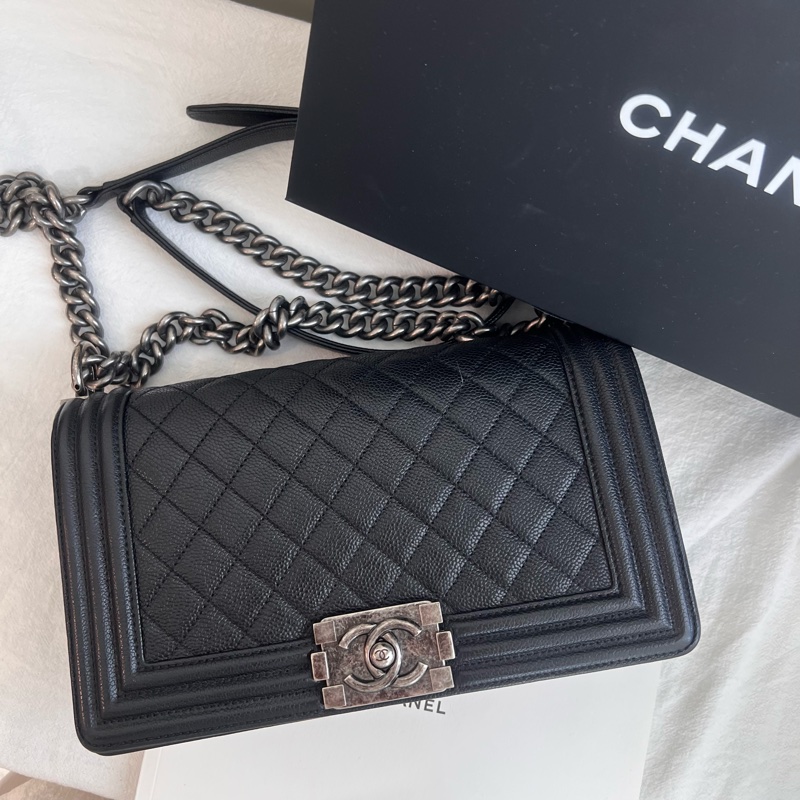 ෆ Chanel boy25荔枝復古銀-4