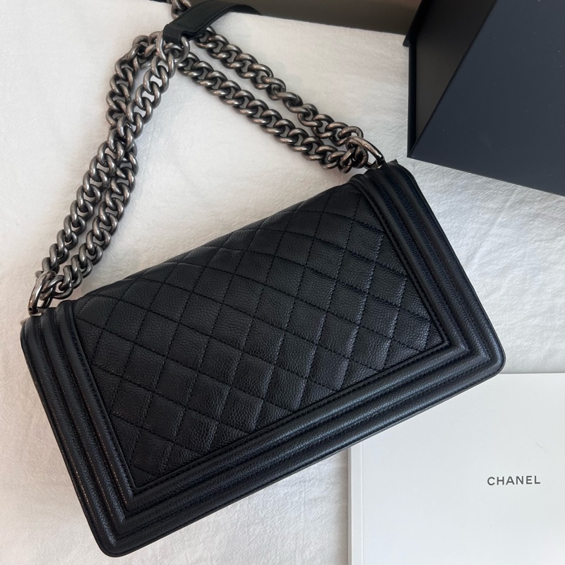 ෆ Chanel boy25荔枝復古銀-5