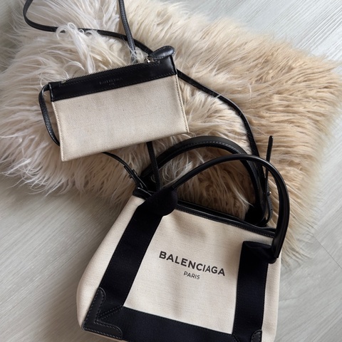 BALENCIAGA 帆布超輕量手提肩背包-內附小包可拆卸