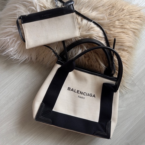 BALENCIAGA 帆布超輕量手提肩背包-內附小包可拆卸