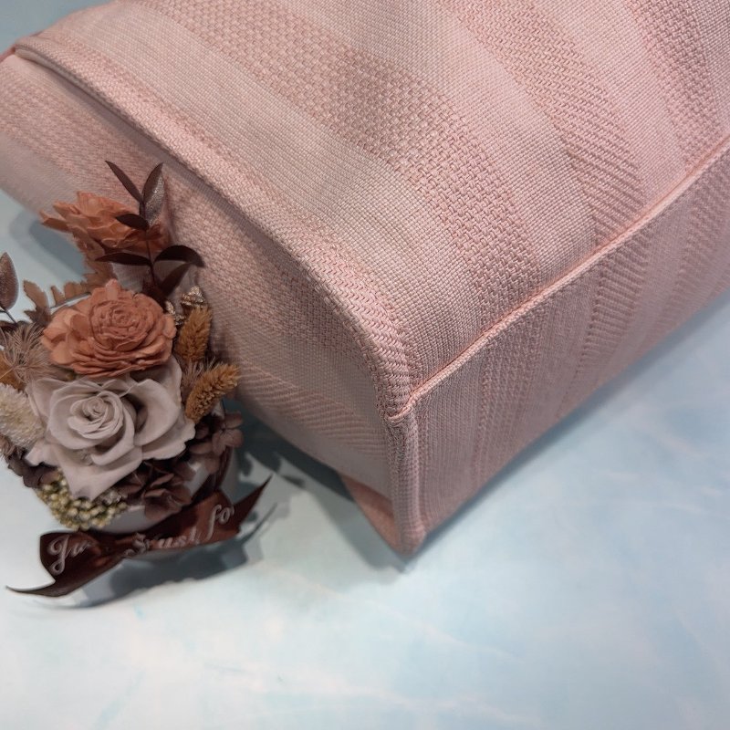 CHANEL 粉色帆布沙灘托特包-7