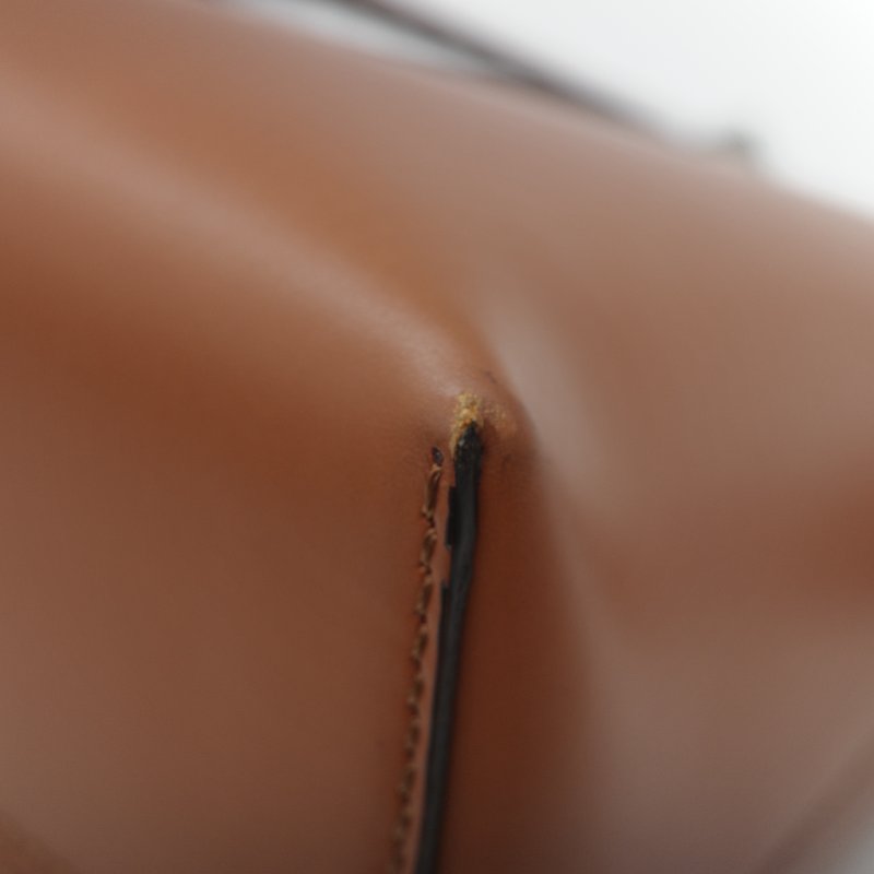 Fendi 芬迪 8BL 中型 By The Way 焦糖色 Logo 牛皮 波士頓包 手提包 斜挎包-12