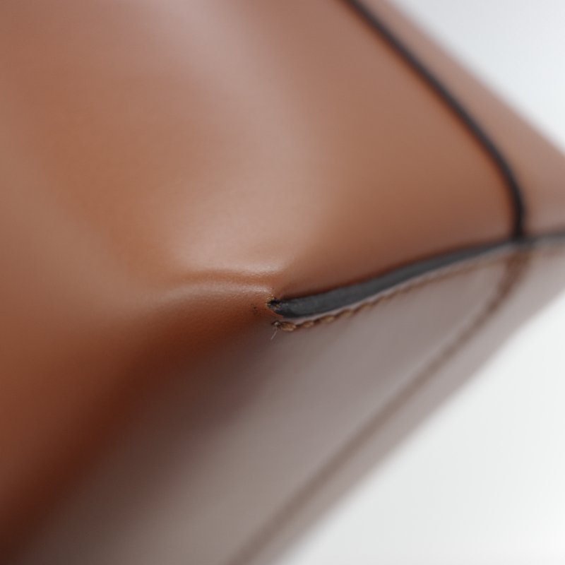 Fendi 芬迪 8BL 中型 By The Way 焦糖色 Logo 牛皮 波士頓包 手提包 斜挎包-14