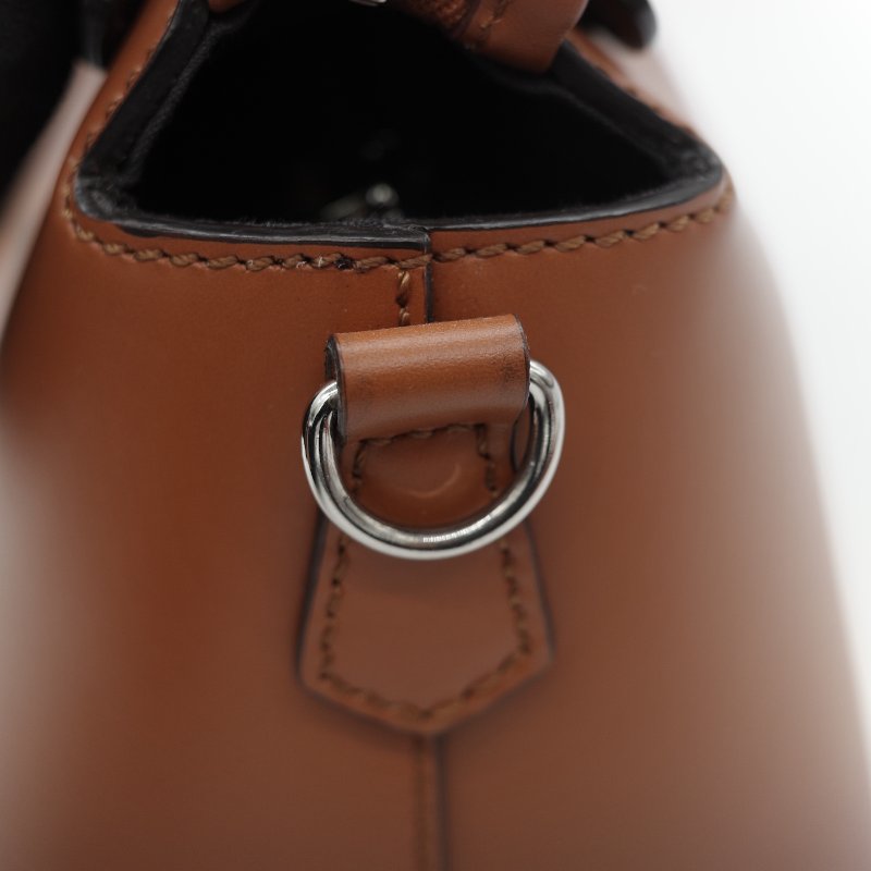 Fendi 芬迪 8BL 中型 By The Way 焦糖色 Logo 牛皮 波士頓包 手提包 斜挎包-16